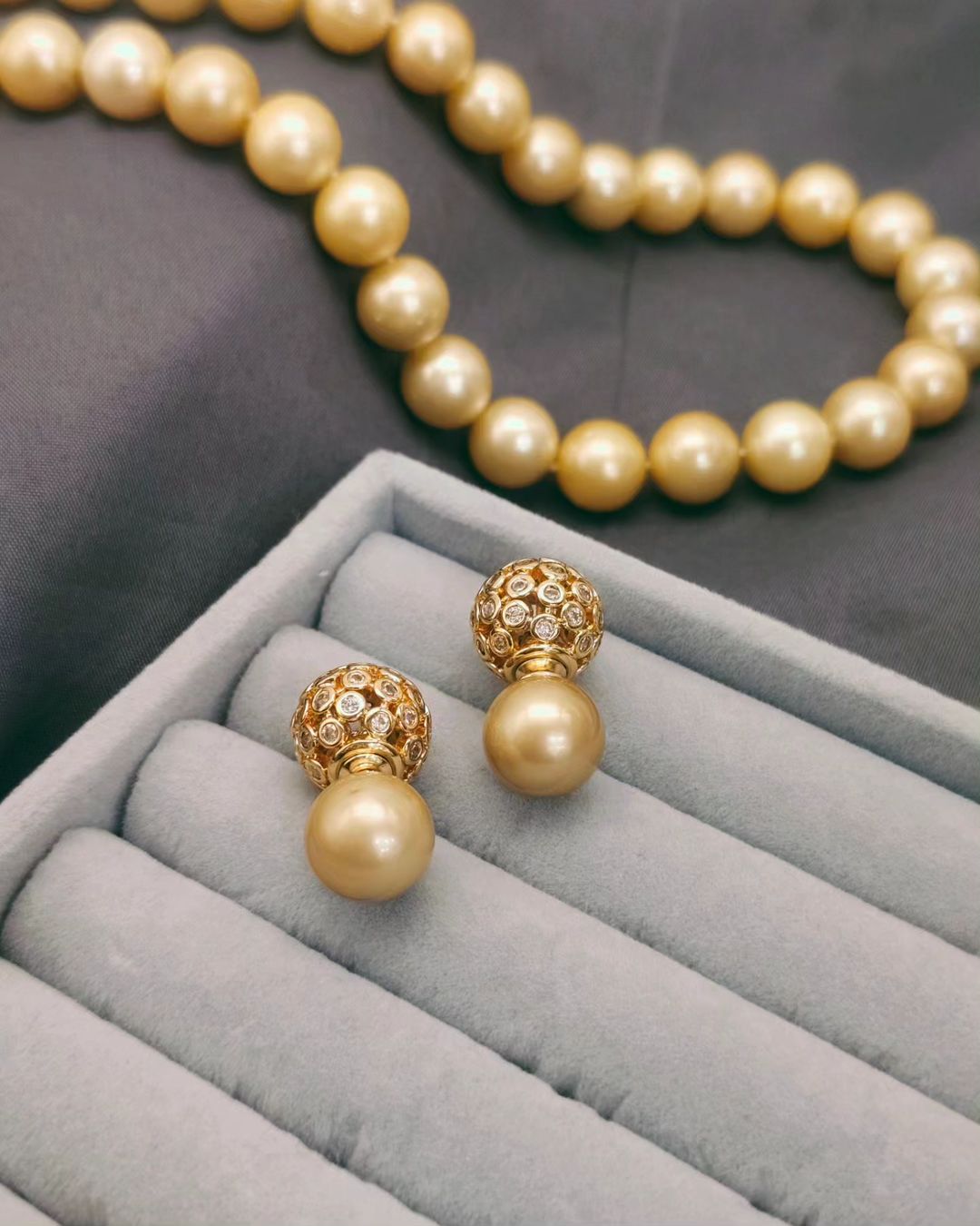 South Sea Pearls Double Pearl Earrings