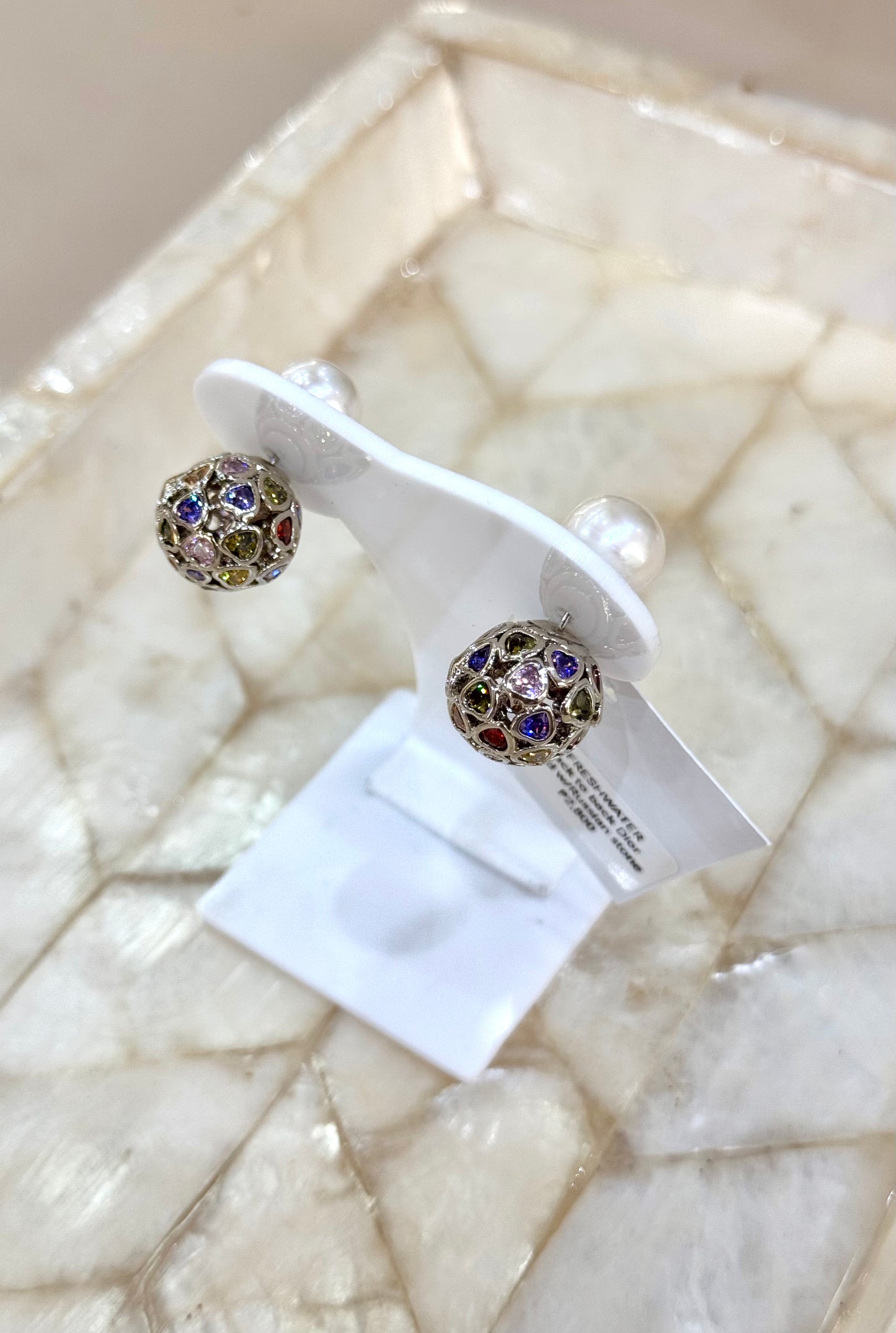 Freshwater Back to Back Dior inspired stud