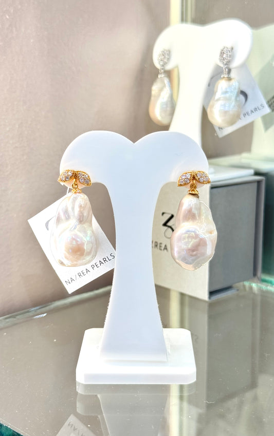 Fresh Water Pearls Baroque Leaves Dangling