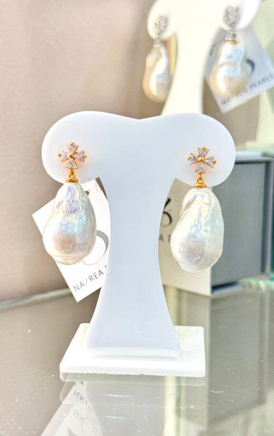 Fresh Water Pearls Baroque Cross Dangling