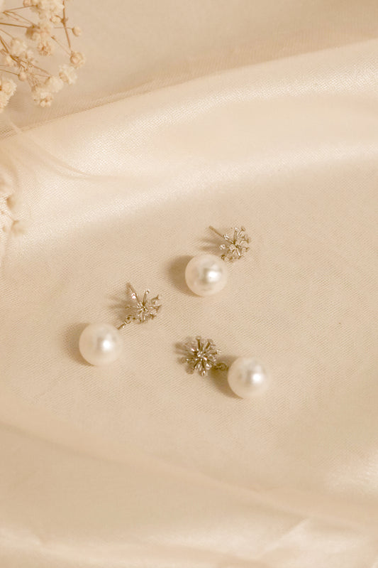 Dangle Pearl Earring and Pendant Set