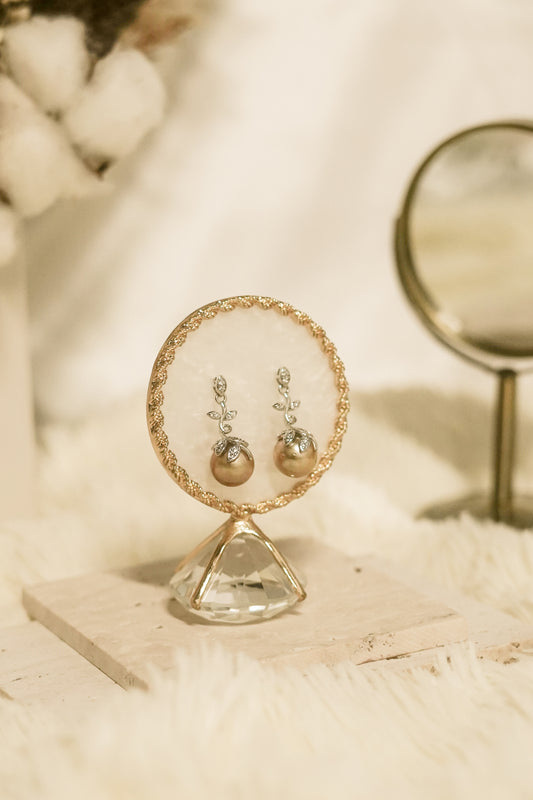Champagne Pearl Dangling Earrings