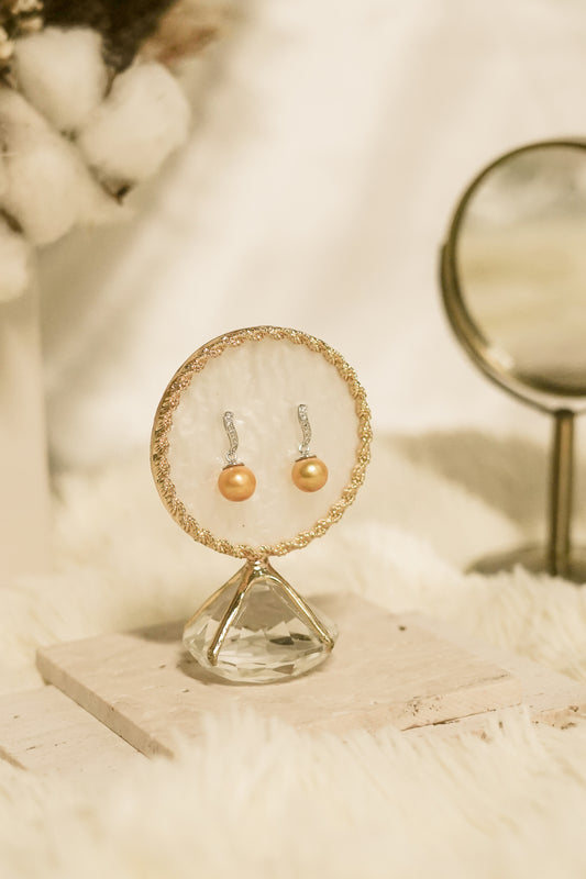 Champagne Pearl Dangling Earrings